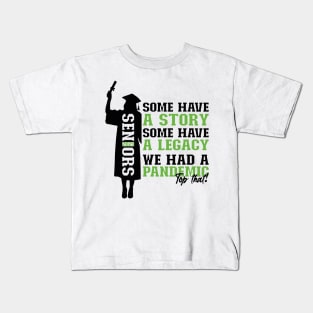 Pandemic Graduation | Black And Green Text Funny Graduation Kids T-Shirt